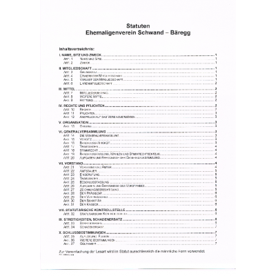 Statuten vom 30. Januar 2015